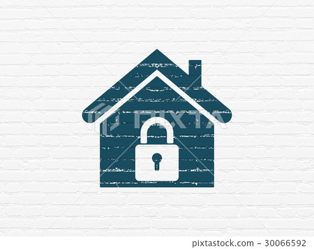 Finance concept: Home on wall background Finance concept: Home on wall background 30066592