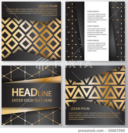 Gold banner background flyer style Design 30067090