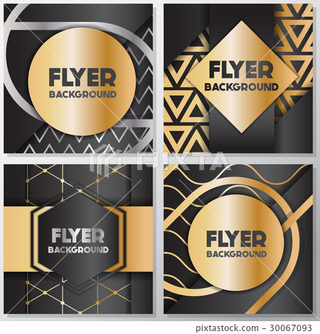 Gold banner background flyer style Design 30067093