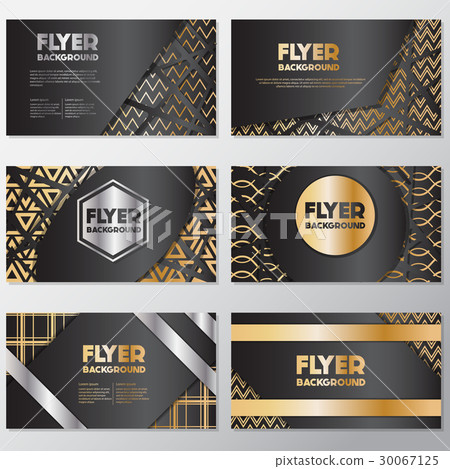 Gold banner background flyer style Design 30067125