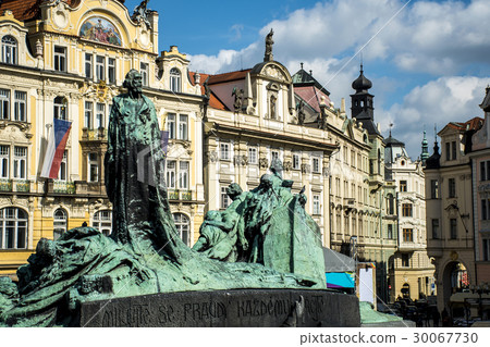 Jan Hus Memorial in Old town square prague Czech Jan Hus Memorial in Old town square prague Czech 30067730