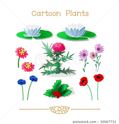 Cartoon plants: Flowers set Cartoon plants: Flowers set 30067732