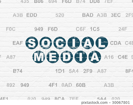 Social network concept: Social Media on wall 30067801