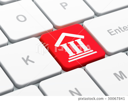 Law concept: Courthouse on computer keyboard - Stock Illustration ...