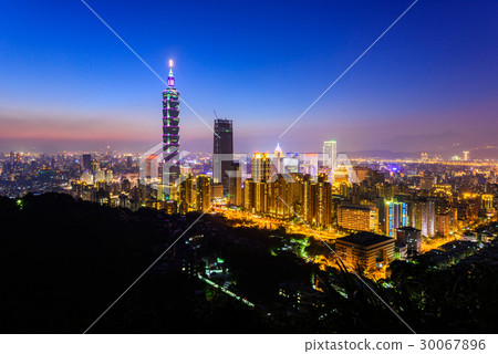 Taipei, Taiwan city skyline at twilight. 30067896