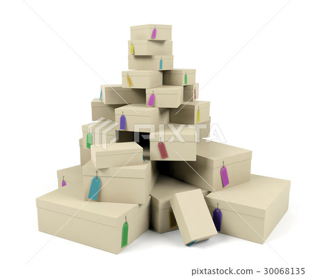 Pile of boxes with price tags 30068135