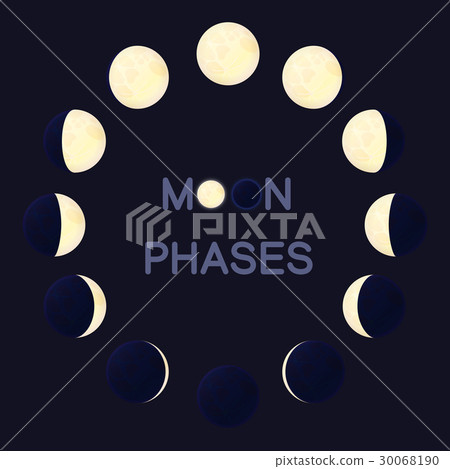 Square moon phases on dark background. 30068190