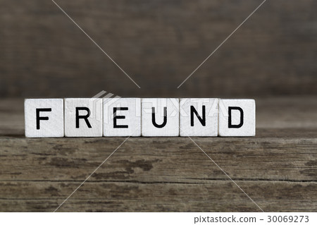 German word friend, written in cubes German word friend, written in cubes 30069273