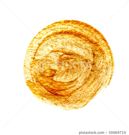 Abstract round brush strokes with gold paint on Abstract round brush strokes with gold paint on 30069710