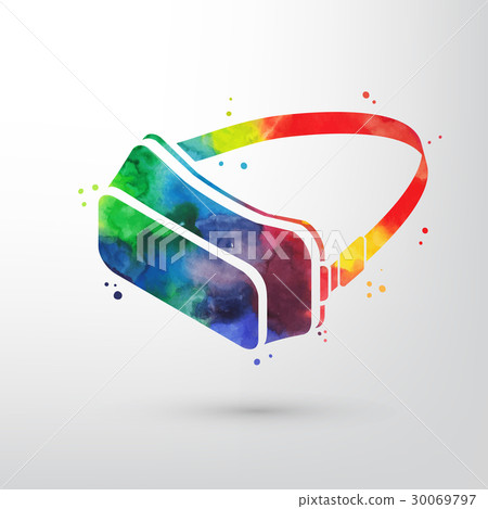 Watercolor virtual reality glasses, VR headset 30069797