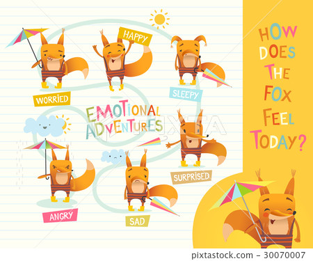 How does the fox feel today Cute cartoon animal 30070007