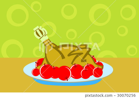 Roasted Turkey on the dish Roasted Turkey on the dish 30070256