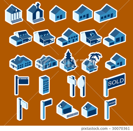 Housing and real estate icon set Housing and real estate icon set 30070361