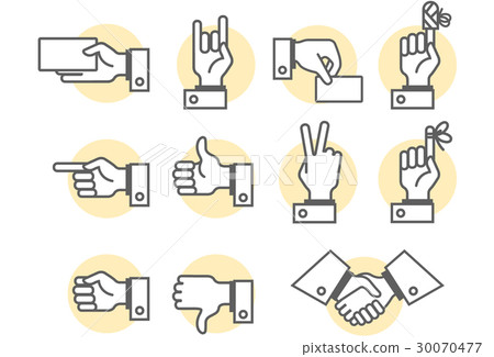 Simbolic hand and fingers signs - Stock Illustration [30070477] - PIXTA