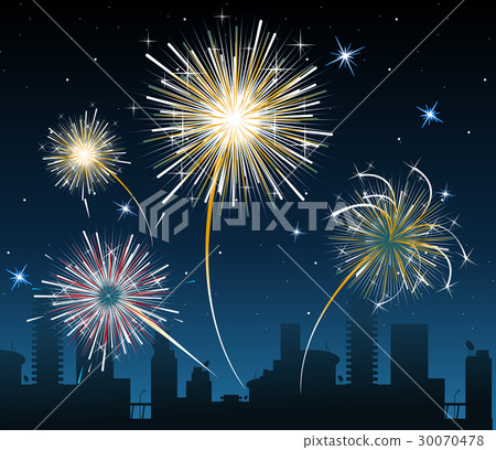 Fireworks over the city Fireworks over the city 30070478