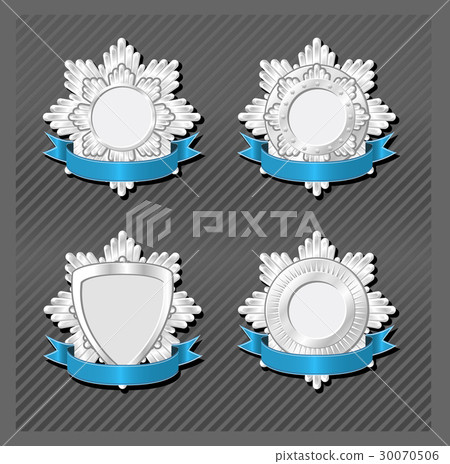 Emblem, medal and honors insignia blank templates 30070506