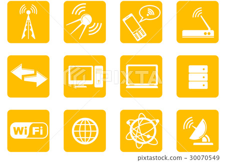 Simple Wireless Technology icons 30070549