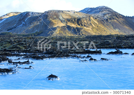 Water of geothermal bath Blue Lagoon in Iceland 30071340