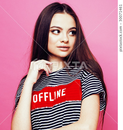 young pretty teenage woman emotional posing on young pretty teenage woman emotional posing on 30071461