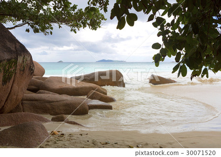 Tropical beach view at Anse Lazio, Seychelles Tropical beach view at Anse Lazio, Seychelles 30071520