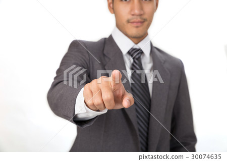 Businessman standing and pointing at camera ov Businessman standing and pointing at camera ov 30074635
