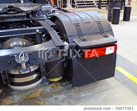 Rear of a truck with modern LED rear light Rear of a truck with modern LED rear light 30077401