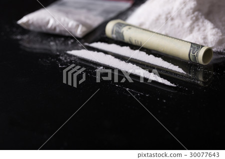 Two lines and pile of cocaine of cocaine Two lines and pile of cocaine of cocaine 30077643