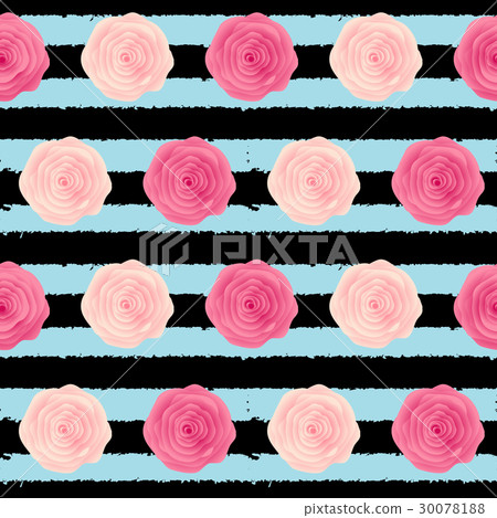 Cute Rose Flower Seamless Pattern Background Cute Rose Flower Seamless Pattern Background 30078188