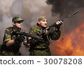 soldiers with an automatic assault rifles 30078208