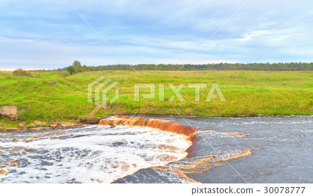 Small waterfall on Tosna River. Small waterfall on Tosna River. 30078777