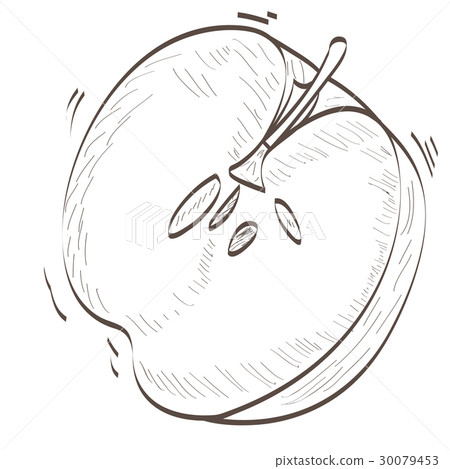 Isolated apple cut outline Isolated apple cut outline 30079453