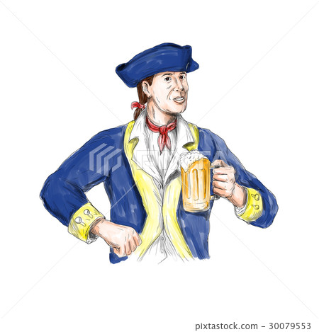 American Patriot Holding Beer Mug Toast Watercolor American Patriot Holding Beer Mug Toast Watercolor 30079553