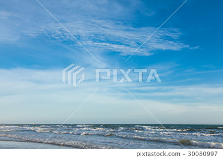 Beach and blue sky, Sea and sky. 30080997