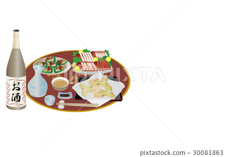Tempura of sprout of shrimp with sake of drink today 30081863