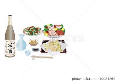 Tempura of sprout of shrimp with sake of drink today Tempura of sprout of shrimp with sake of drink today 30081868