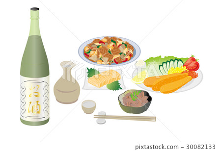 今天解放了熱的清酒和魷魚的鹹魚 30082133