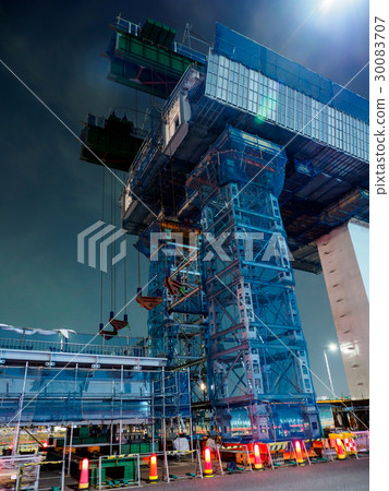 建設中的高速公路首都高速 10 號晴海線豐洲 30083707