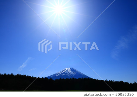 富士山和Asemukogen的太陽 30085350