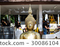 Cluseup Beautiful Face of Budha Statue Thai Style. 30086104