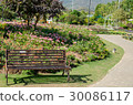 Empty Chair in the Flower Garden. 30086117