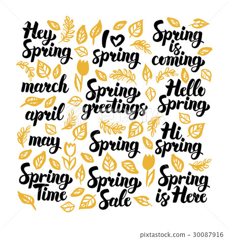 Spring Handwritten Lettering - Stock Illustration [30087916] - PIXTA