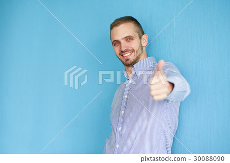 Happy man with thumb up Happy man with thumb up 30088090