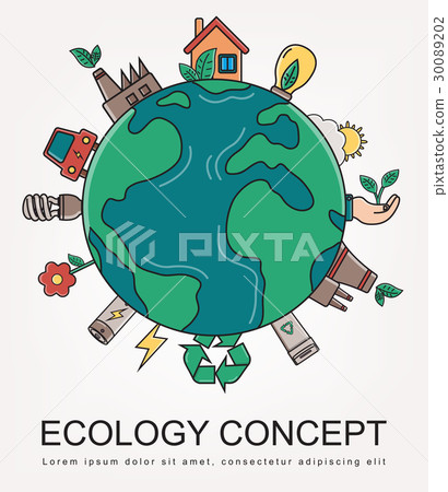 Ecology and environment concept. Green planet with Ecology and environment concept. Green planet with 30089202