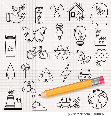 Ecology icons set. Icons for renewable energy Ecology icons set. Icons for renewable energy 30089203