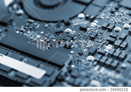 Chip of laptop, closeup 30090218