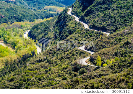 Road in mountains around the Montserrat Monastery Road in mountains around the Montserrat Monastery 30091512