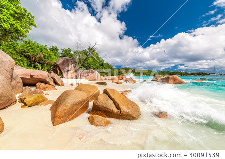 Beautiful beach at Seychelles 30091539