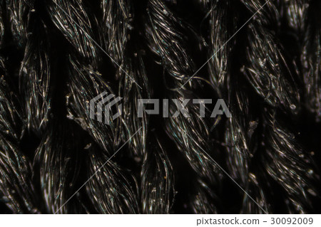 Black nylon mesh cloth fibers under the microscope 30092009
