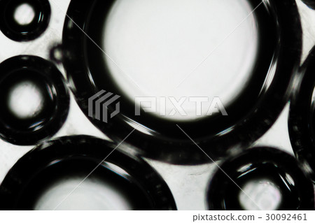 Water bubbles under the microscope 30092461