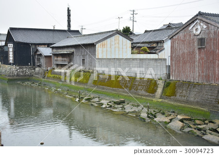 [和歌山縣湯淺]大仙護城河的街道 30094723
